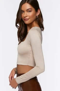 Long-Sleeve Crop Top