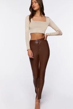 Long-Sleeve Crop Top