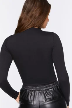 Long-Sleeve Cutout Crop Top