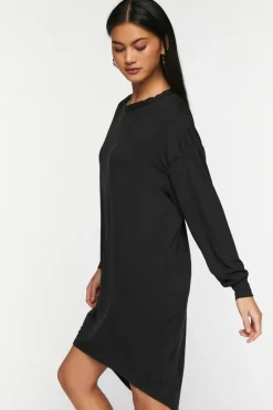 Long-Sleeve High-Low T-Shirt Dress