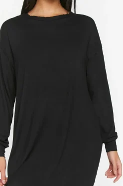 Long-Sleeve High-Low T-Shirt Dress