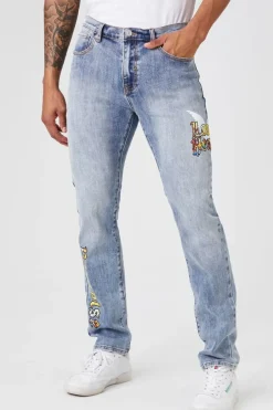 Lost In Heaven Graphic Slim Jeans