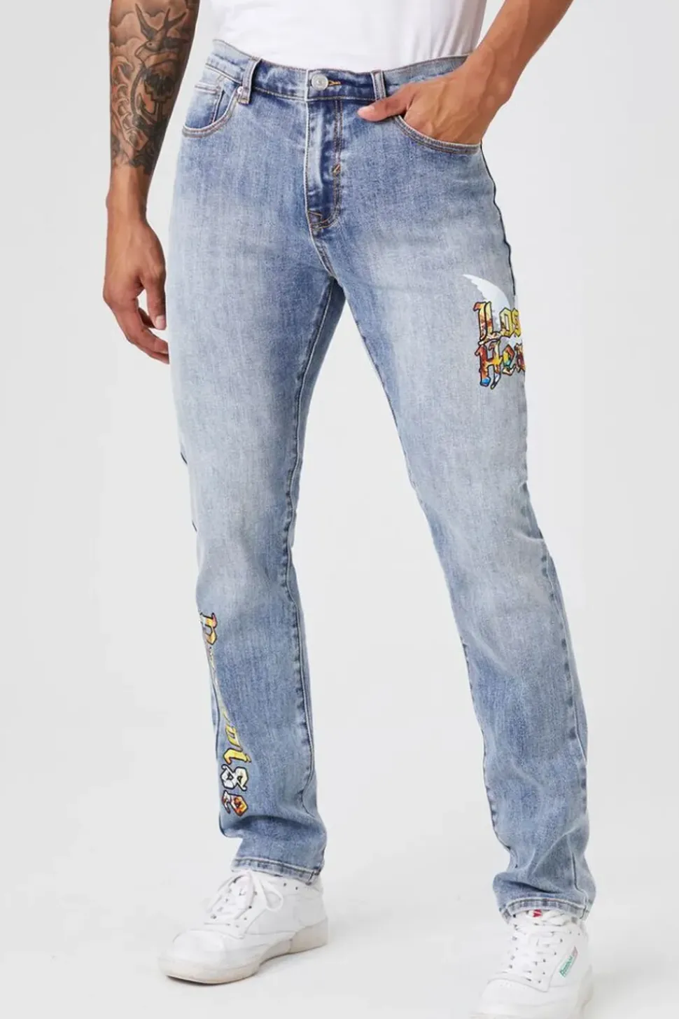 Lost In Heaven Graphic Slim Jeans