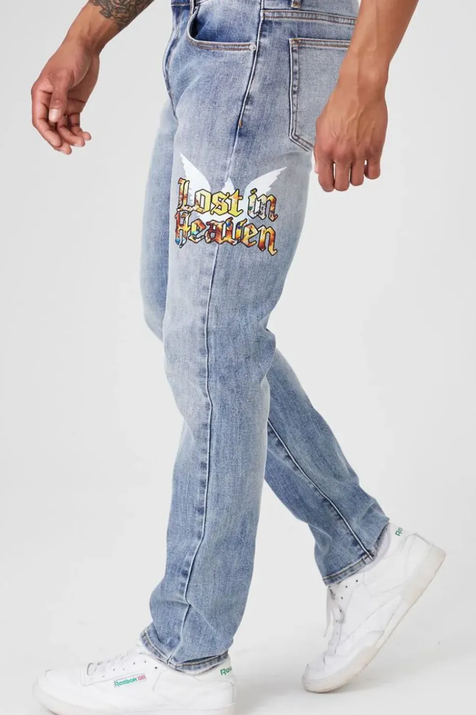 Lost In Heaven Graphic Slim Jeans