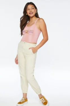 Love Graphic Cropped Tank Top