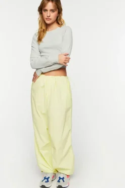 Low-Rise Drawstring Parachute Pants