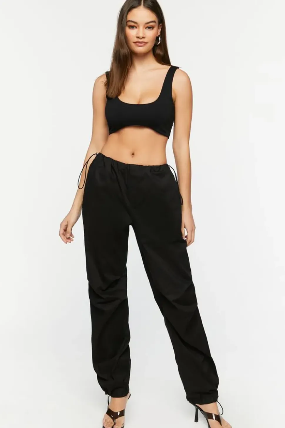 Low-Rise Toggle Parachute Pants