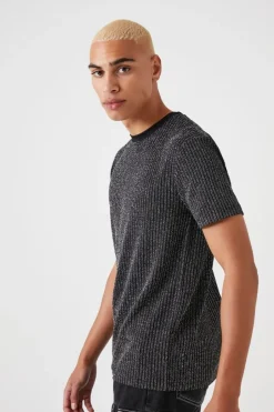Lurex Ribbed Crew Tee