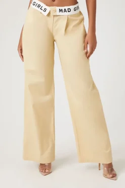 Mad Girls Graphic Wide-Leg Pants