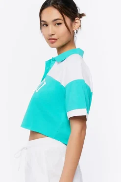 Malibu Graphic Cropped Polo Shirt
