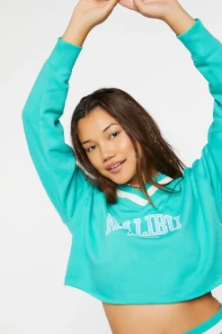 Malibu Graphic Raw-Cut Pullover