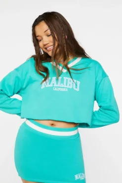 Malibu Graphic Raw-Cut Pullover