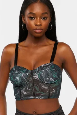 Marble Bustier Crop Top