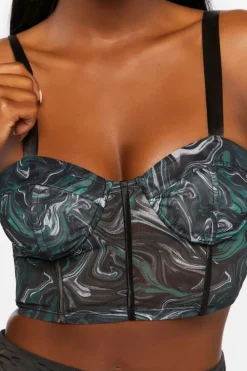 Marble Bustier Crop Top