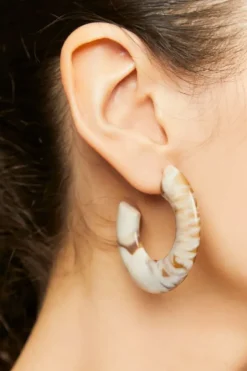 Marbled Wide-Band Hoop Earrings