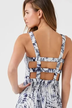 Marble Print Caged Maxi Dress