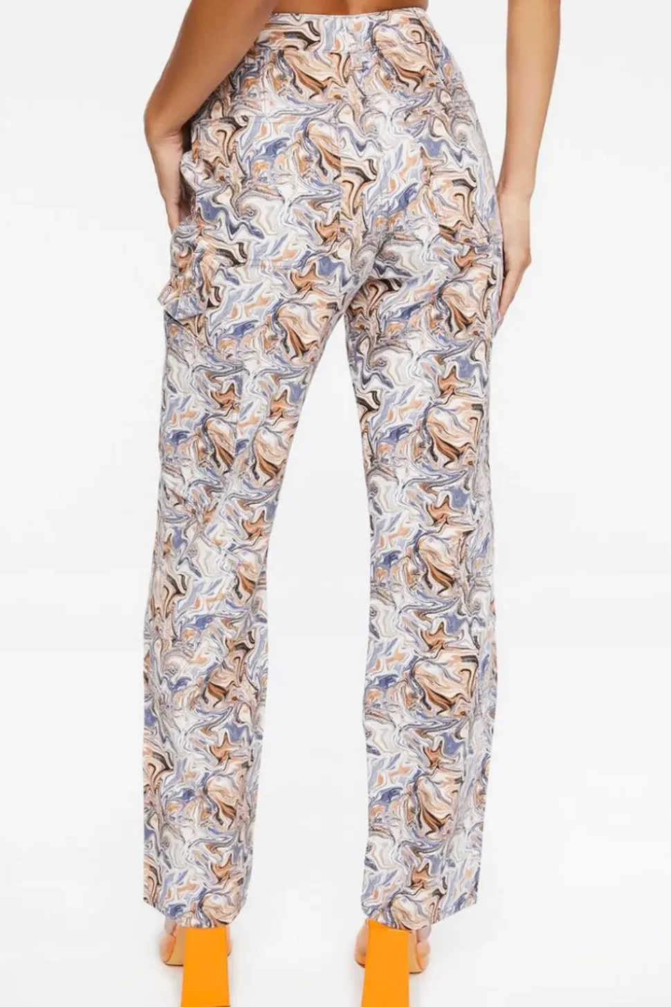 Marble Print Canvas Pants