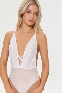 Marble Print Lingerie Bodysuit