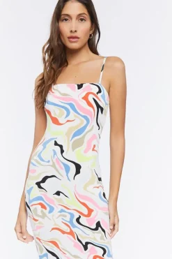 Marble Print Midi Cami Dress