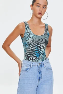 Marble Print Tank Bodysuit