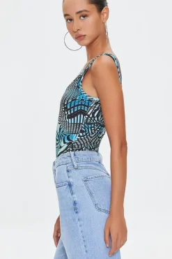 Marble Print Tank Bodysuit