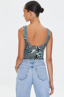 Marble Print Tank Bodysuit