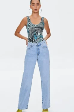 Marble Print Tank Bodysuit