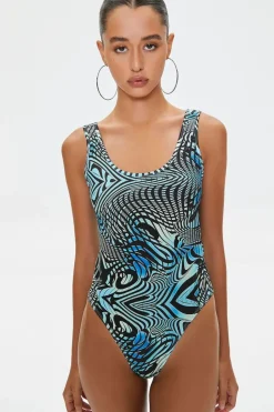Marble Print Tank Bodysuit