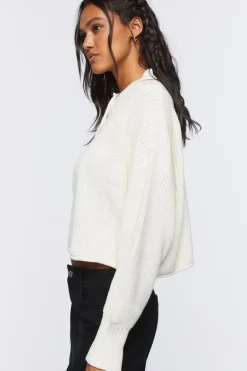 Marled Balloon-Sleeve Sweater