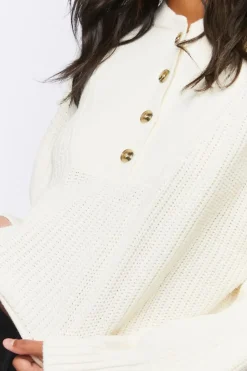 Marled Balloon-Sleeve Sweater