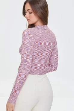 Marled Knit Cropped Sweater