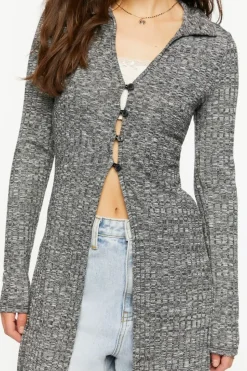 Marled Longline Cardigan Sweater