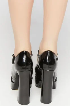 Mary Jane Pointed-Toe Platform Heels