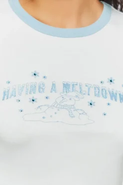 Meltdown Graphic Ringer Baby Tee