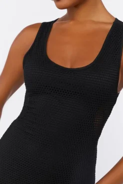 Mesh Bodycon Midi Dress