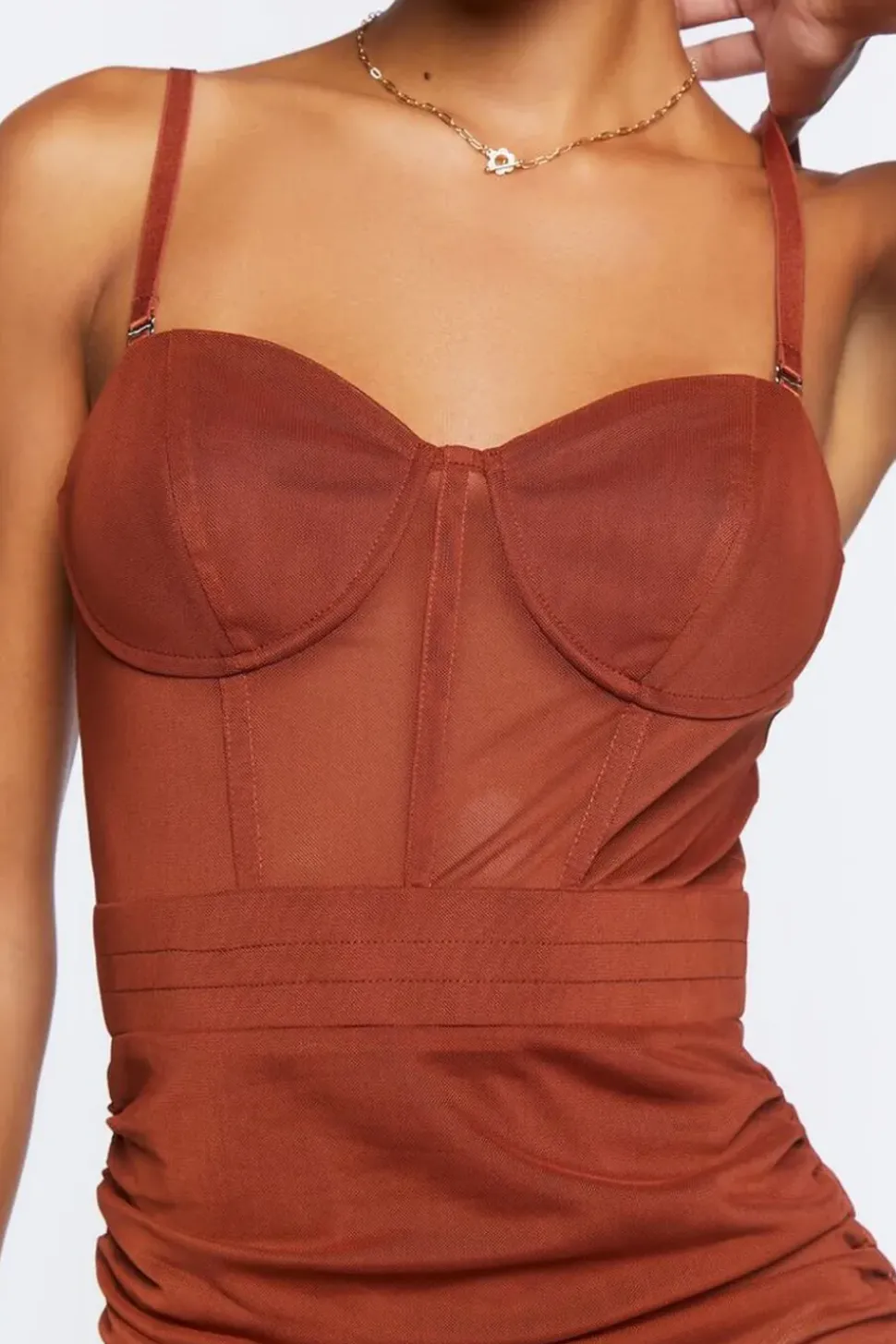 Mesh Bustier Mini Dress