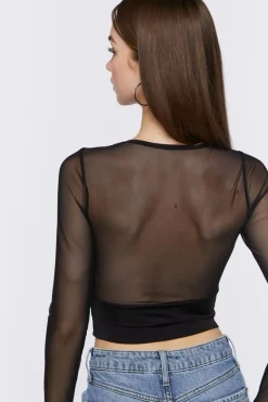 Mesh Combo Crossover Top