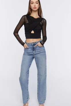 Mesh Combo Crossover Top