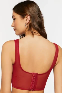 Mesh Corset Crop Top