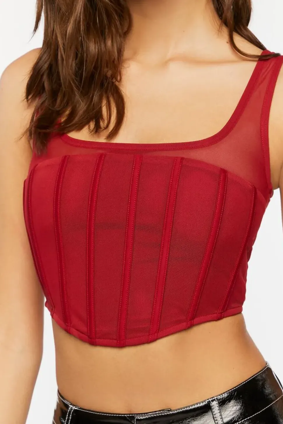 Mesh Corset Crop Top