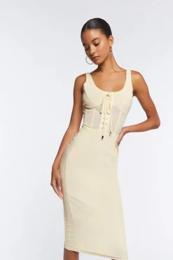 Mesh Corset Midi Dress