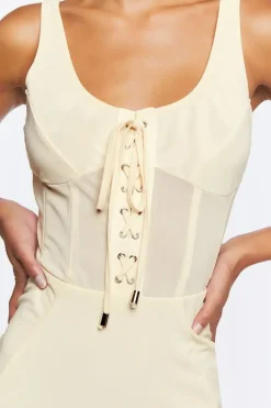 Mesh Corset Midi Dress
