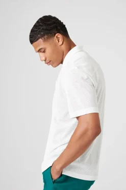 Mesh Cuban Collar Shirt