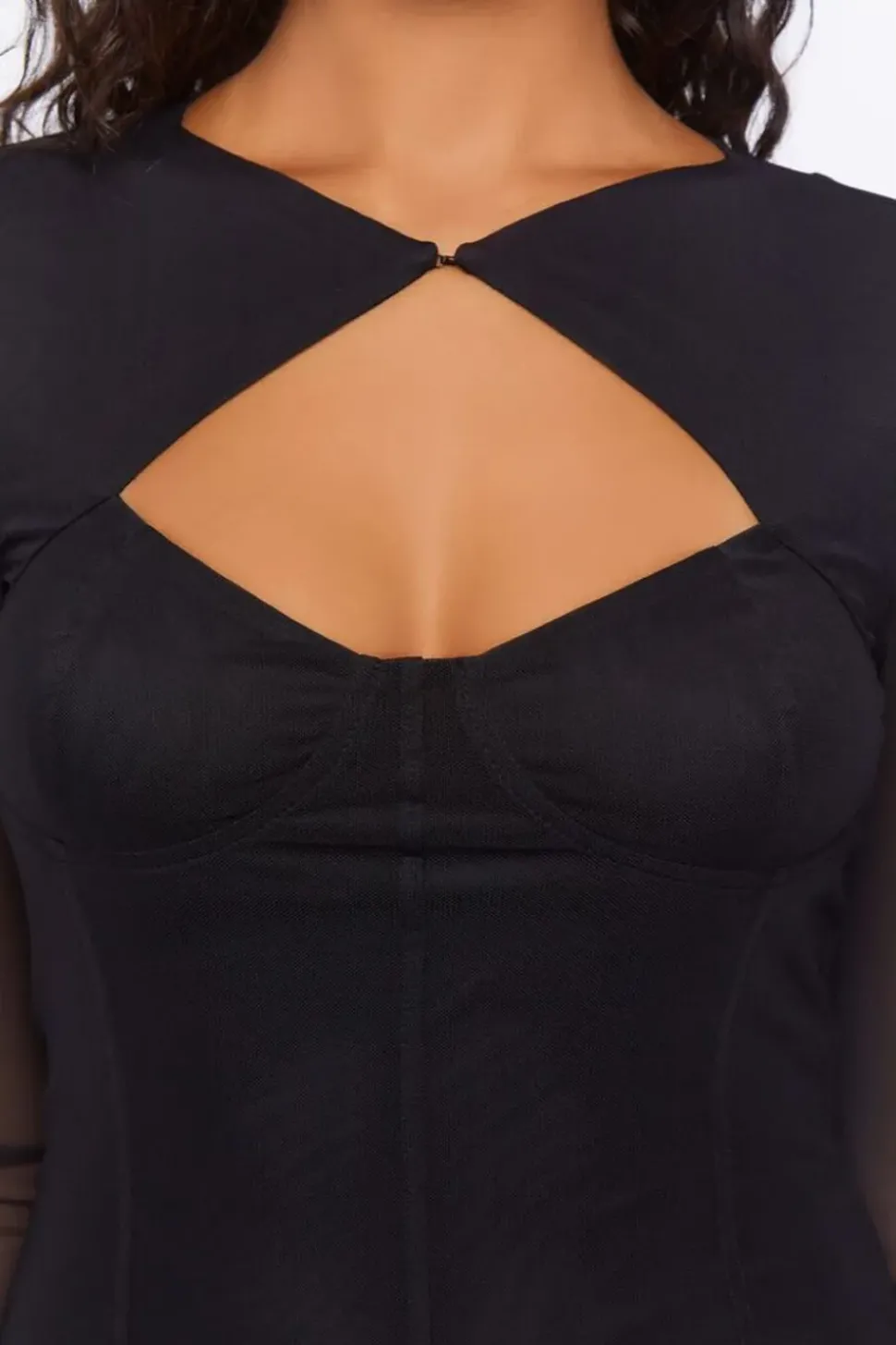 Mesh Cutout Midi Dress