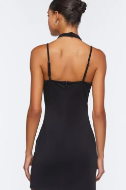 Mesh Halter Cami Mini Dress