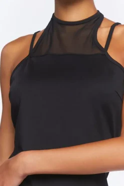 Mesh Halter Cami Mini Dress