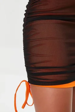 Mesh Halter Mini Dress