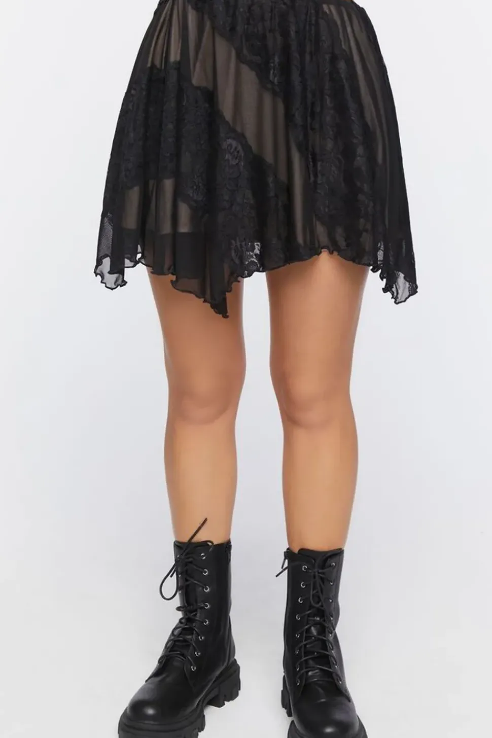 Mesh Handkerchief Mini Skirt