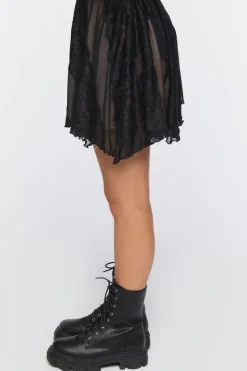 Mesh Handkerchief Mini Skirt