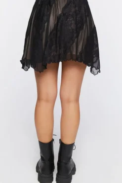 Mesh Handkerchief Mini Skirt